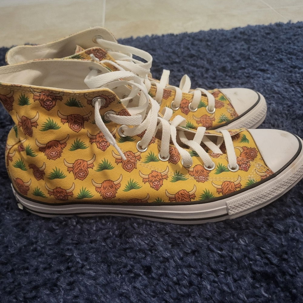 Cute Buffalo Print Hi Top Converse M 10/ W 12